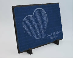 Customizable Slate Song Lyric Sign - Heart Lyric Plaque - Handmade and Personalized