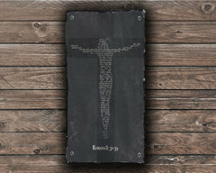 Customizable Slate Bible Verse Sign - Christ on the Cross - Handmade and Personalized