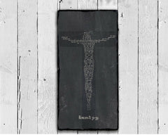 Customizable Slate Bible Verse Sign - Christ on the Cross - Handmade and Personalized