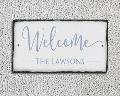 Customizable Slate Welcome Sign - Family Name Plaque - Handmade and Personalized