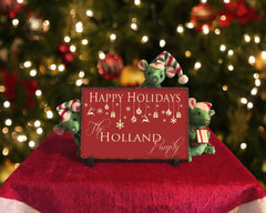 Customizable Slate Holiday Sign - Handmade and Personalized Happy Holidays Plaque