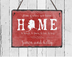 Customizable Slate Home State Sign - Handmade and Personalized with Name, Address and State