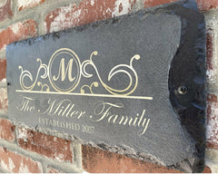 Beautifully Handcrafted and Customizable Slate Home Address Plaque. Improve the curb appeal of your property with this bespoke house sign.