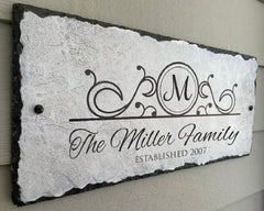 Beautifully Handcrafted and Customizable Slate Home Address Plaque. Improve the curb appeal of your property with this bespoke house sign.