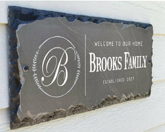 Beautifully Handcrafted and Customizable Slate Home Address Plaque. Improve the curb appeal of your property with this bespoke house sign.