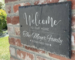 Beautifully Handcrafted and Customizable Slate Home Address Plaque. Improve the curb appeal of your property with this bespoke house sign.