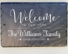 Beautifully Handcrafted and Customizable Slate Home Address Plaque. Improve the curb appeal of your property with this bespoke house sign.