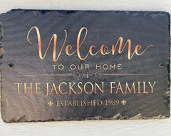 Beautifully Handcrafted and Customizable Slate Home Address Plaque. Improve the curb appeal of your property with this bespoke house sign.