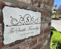 Beautifully Handcrafted and Customizable Slate Home Address Plaque. Improve the curb appeal of your property with this bespoke house sign.