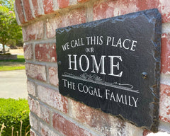 Beautifully Handcrafted and Customizable Slate Home Address Plaque. Improve the curb appeal of your property with this bespoke house sign.