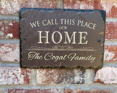 Beautifully Handcrafted and Customizable Slate Home Address Plaque. Improve the curb appeal of your property with this bespoke house sign.