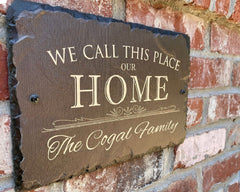 Beautifully Handcrafted and Customizable Slate Home Address Plaque. Improve the curb appeal of your property with this bespoke house sign.