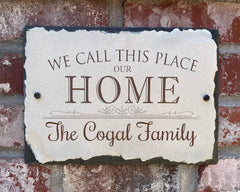 Beautifully Handcrafted and Customizable Slate Home Address Plaque. Improve the curb appeal of your property with this bespoke house sign.