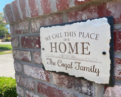 Beautifully Handcrafted and Customizable Slate Home Address Plaque. Improve the curb appeal of your property with this bespoke house sign.