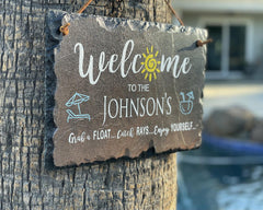 Beautifully Handcrafted and Customizable Slate Home Address Plaque. Improve the curb appeal of your property with this bespoke house sign.