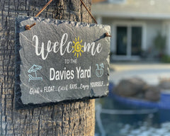 Beautifully Handcrafted and Customizable Slate Home Address Plaque. Improve the curb appeal of your property with this bespoke house sign.