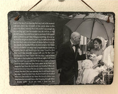 Customizable Slate Photograph - Handmade and Personalized Photo Plaque Color or B/W with your choice of text