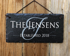 Customizable Slate Home Address House Sign - Name/Address with Established Date - Handmade and Personalized