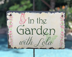 Customizable Slate Garden Sign - Handmade and Personalized