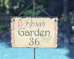 Customizable Slate Garden Sign - Handmade and Personalized