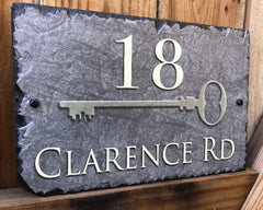 Customizable Slate Home Address House Sign - Key Plaque - Handmade and Personalized