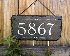 Customizable Slate Number House Sign - Handmade and Personalized