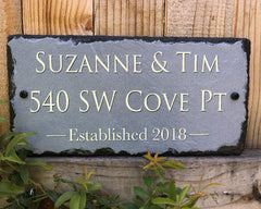 Customizable Slate Home Address House Sign - Name, Address, Established Date Handmade and Personalized