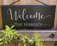 Customizable Slate Welcome Sign - Handmade and Personalized