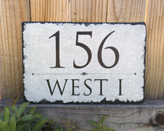 Customizable Slate Home Address House Sign - Light Grey - Handmade and Personalized