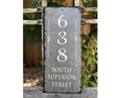 Customizable Slate House Number Sign - Tall House Number Plaque - Handmade and Personalized