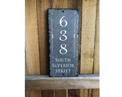 Customizable Slate House Number Sign - Tall House Number Plaque - Handmade and Personalized