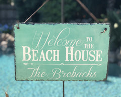 Customizable Slate House Sign - Welcome To The Beach House Plaque - Handmade and Personalized