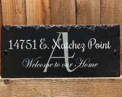 Customizable Slate Home Address House Sign - Welcome To Our Home - Handmade and Personalized