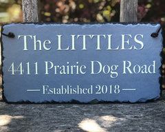 Customizable Slate Home Address House Sign - Name, Address, Established Date Handmade and Personalized