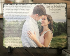 Customizable Slate Photograph - Handmade and Personalized Photo Plaque Color or B/W with your choice of text