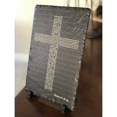 Customizable Slate Bible Verse Sign - Cross Handmade and Personalized