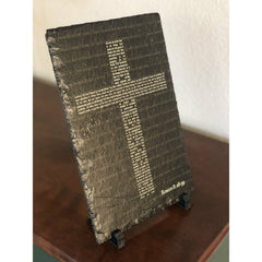 Customizable Slate Bible Verse Sign - Cross Handmade and Personalized