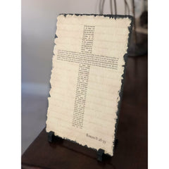 Customizable Slate Bible Verse Sign - Cross Handmade and Personalized