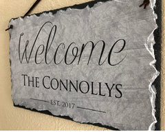 Customizable Slate Welcome Sign - Home Address Plaque - Handmade and Personalized