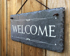 Handmade Slate Welcome Sign