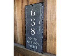 Customizable Slate House Number Sign - Tall House Number Plaque - Handmade and Personalized