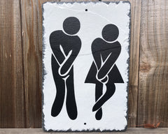 Handmade Slate Bathroom Sign - Ladies and Gents