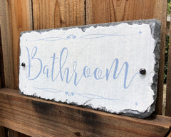 Handmade Slate Bathroom Sign