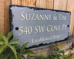 Customizable Slate Home Address House Sign - Name, Address, Established Date Handmade and Personalized