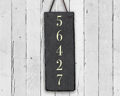 Customizable Slate House Number Sign - Tall House Number Plaque - Handmade and Personalized