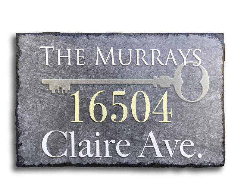 Customizable Slate Home Address House Sign - Handmade and Personalized Plaque