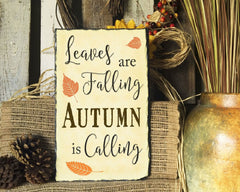 Handmade and Customizable Slate Home Sign - Leaves are Falling