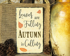 Handmade and Customizable Slate Home Sign - Leaves are Falling