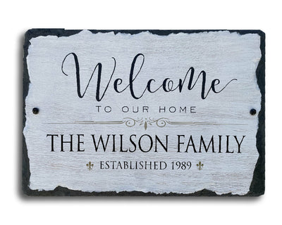 Beautifully Handcrafted and Customizable Slate Home Address Plaque. Improve the curb appeal of your property with this bespoke house sign.