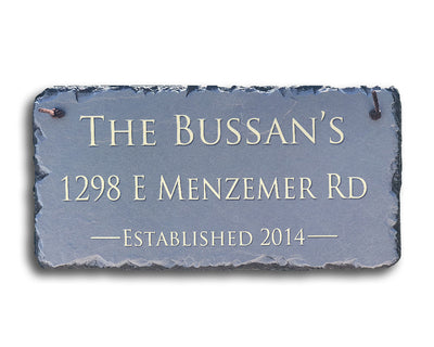 Customizable Slate Home Address House Sign - Name, Address, Established Date Handmade and Personalized